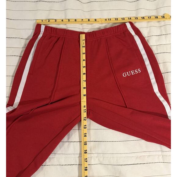 GUESS | Red Floral Embroidered Wide Leg Loose fit Track Pants 'ZOEY' NWT- Large - Picture 8 of 9